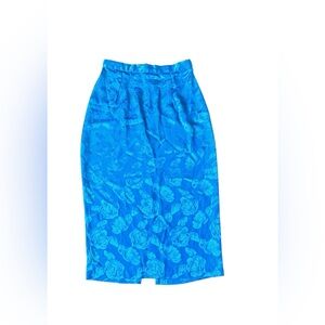 Vintage Electric Blue Floral Skirt Women’s Size‎ Medium
